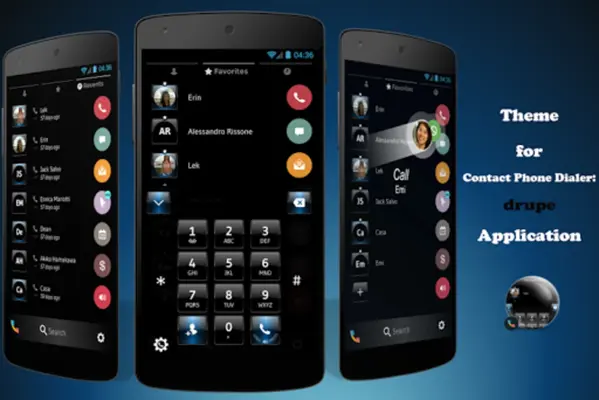 Theme Dialer Dusk Black Blue android App screenshot 5